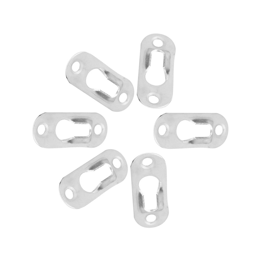 40 Pcs Silver Tone Metal Keyhole Hanger Fasteners for Picture Frames Hang Wall Indoor