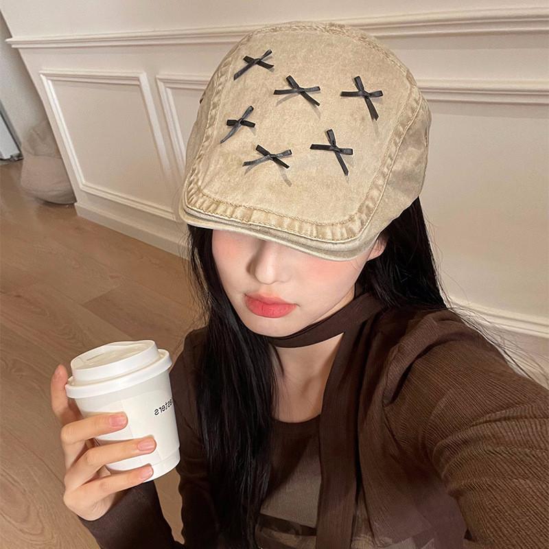 Cozy And Stylish Bow Tie Beret For Women Comfortably Warm All Year Round