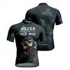 Мужская велосипедная майка Дизайн Никогда не недооценивай старого гонщика Короткий рукав Велосипедная футболка Горный велосипед MTB Влагоотводящая Дышащая Спортивная одежда