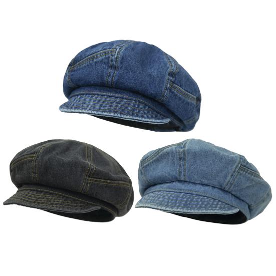 Women's Denim Newsboy Cap Visor Beret Hat with Short Brim Sun Protection Cabbie Cap for Spring Summer Travel Outdoors