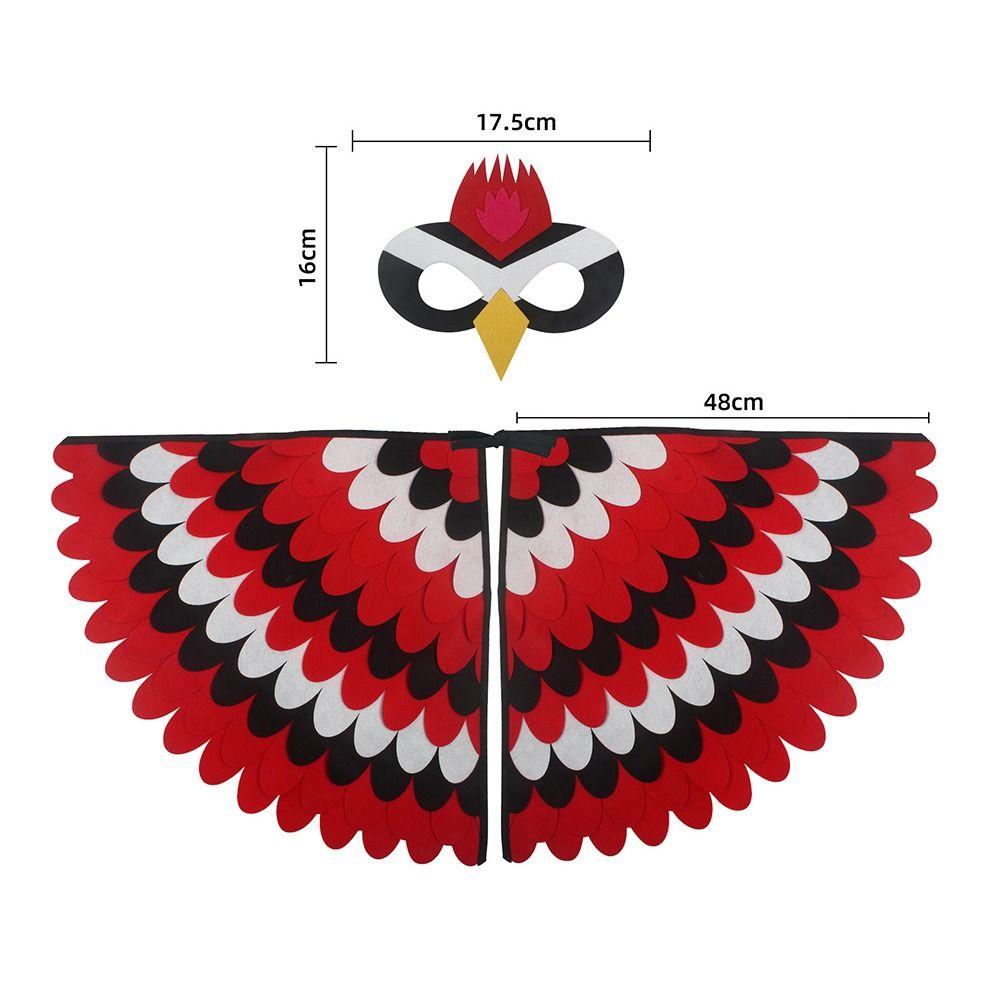 Peacock Owl Animal Bird Wings+Mask Suit Stage Performance Felt Winged Cloak Halloween Felt Cape