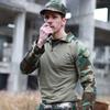 Тактические рубашки с длинным рукавом для улицы, боевая рубашка на молнии, рипстоп хлопок, износостойкая, камуфляжная, футболки для страйкбола, мужская одежда