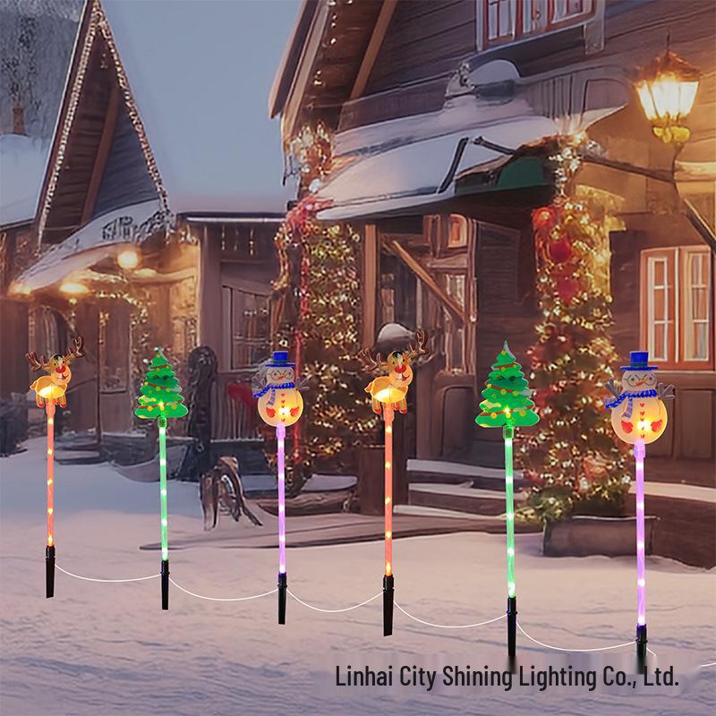 2025 Солнечные Рождественские Санта и Снеговик Светящиеся Гирлянды для Наружного Декора