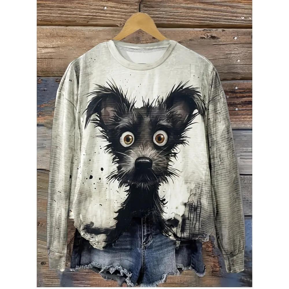 Модная женская толстовка с капюшоном с принтом животных, весна и осень, цветная одежда с принтом тай-дай, повседневная футболка больших размеров с длинными рукавами, тренд 2024 года