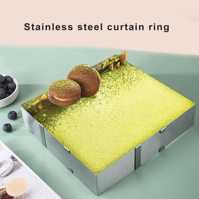Кольцо для мусса из нержавеющей стали, большой квадрат, регулируемый размер, легко чистится, удобная форма для чистки торта