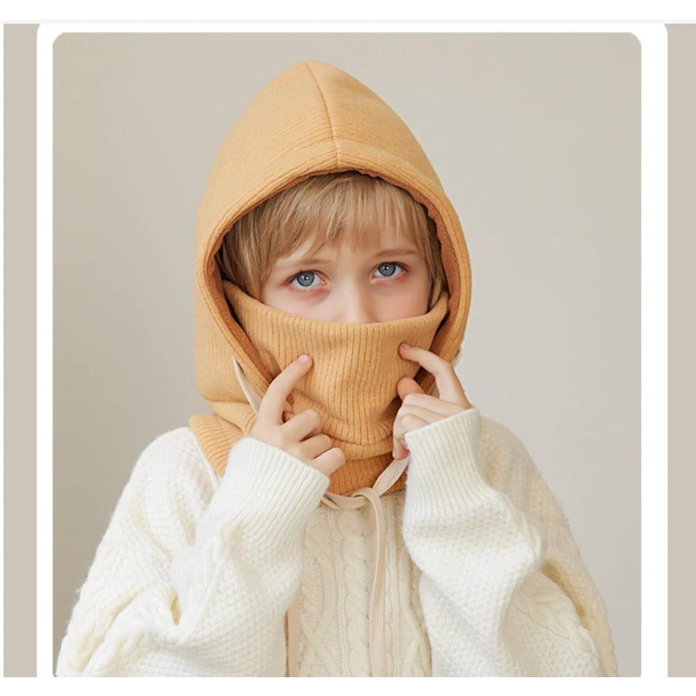 Детская шапка, зимняя детская шапка-балаклава, шарф, маска для лица, шапка с капюшоном для мальчиков и девочек, теплая детская шапка с плюшевой подкладкой и ушанкой