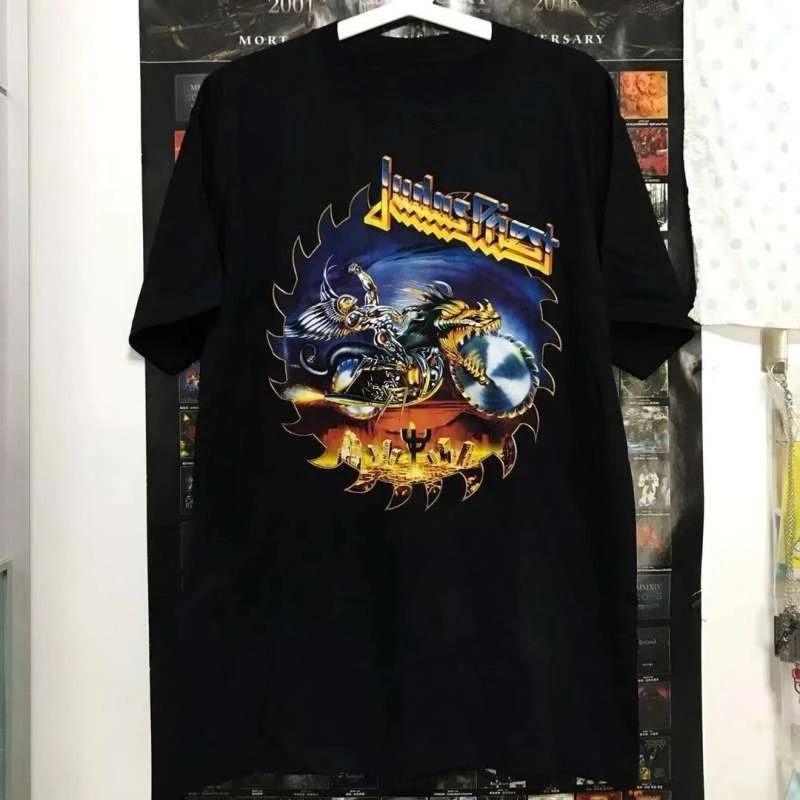Горячая Распродажа Классическая Британская Хэви-Метал Группа JUDAS PRIEST Футболка с Графическим Принтом Мужская Женская Хлопок Уличная Одежда Хип-Хоп Оверсайз Короткий Рукав Летний Новый Топ