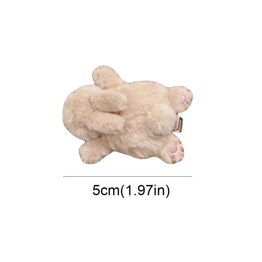 Plush Side Bangs Clip Soft Texture Rabbit Hair Clip Durable Bunny Barrette