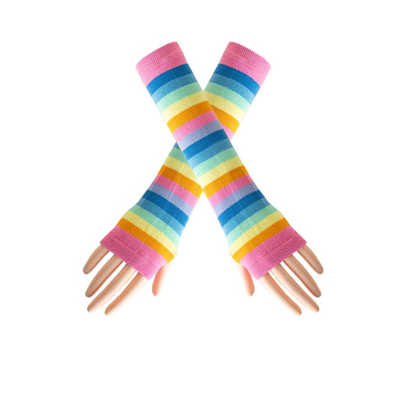 European and American Rainbow Striped Socks Children's Party Performance Halloween Cosplay Long Leg Over Knee Socks