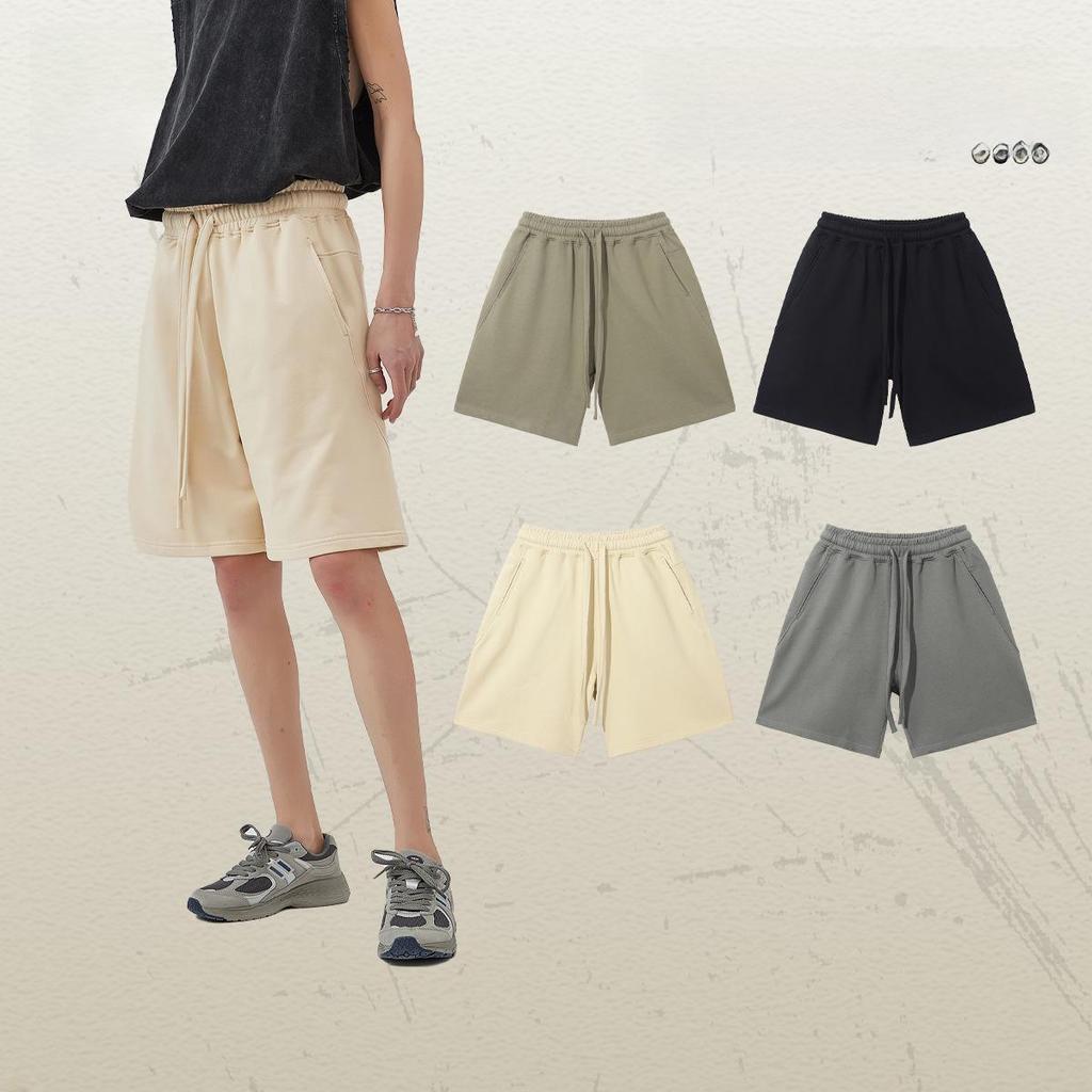 ARTIE Men's 380G Double Strand Cotton Terry Casual Sports Shorts - Trendy Loose Fit with Drawstring