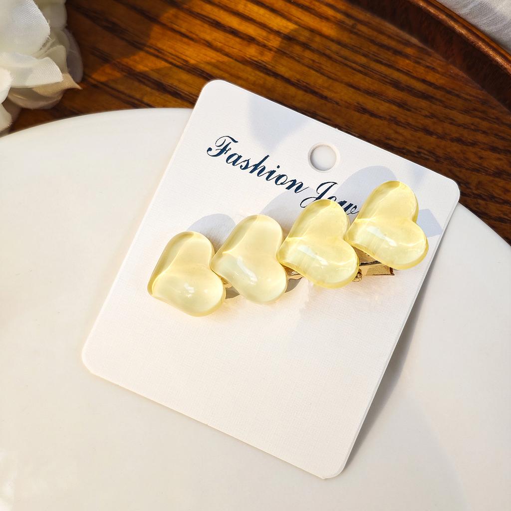 Dongdaemun Simple Color Ice Glitter Love Hairpin, Sweet Dopamine Children'S Bangs Duck Bill Clip