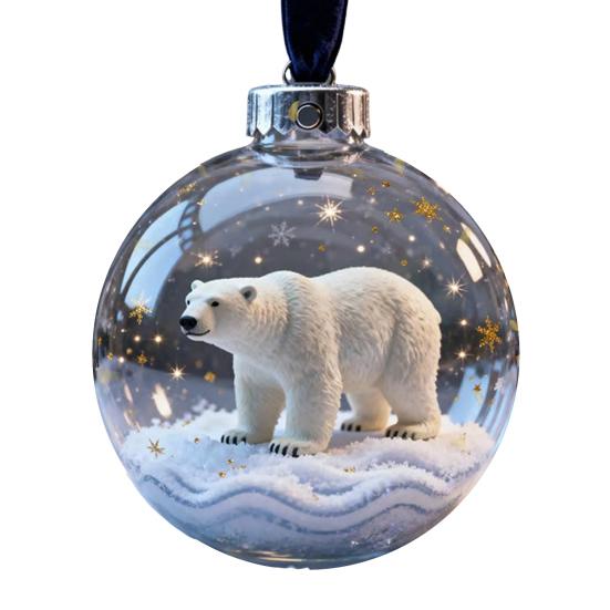 Yousheng 3D Животное Рождественское Украшение Прозрачный Пластиковый Рождественский Шар Подвесные Украшения с Блестящими Звездными Акцентами для Зимнего Праздничного Декора Дерева