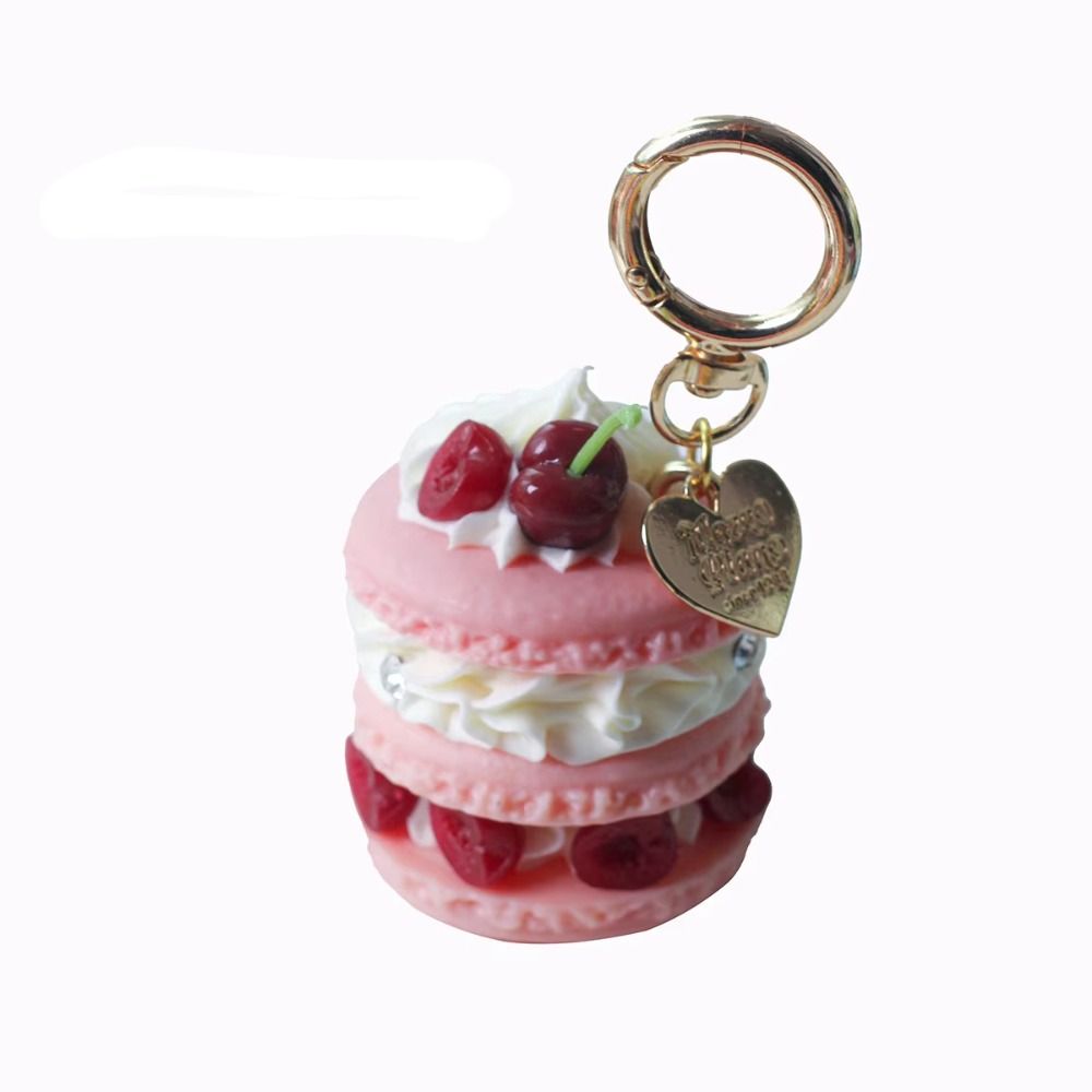 Simple Funny Fruit Dessert Pendant Simulation Food Keyring Fashion Cake Keychain  Best Friend Gift
