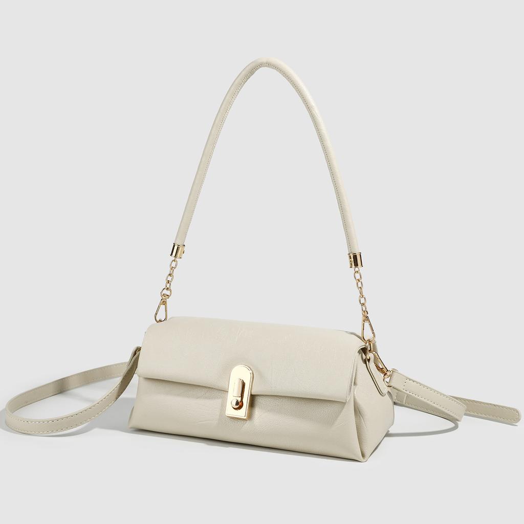 Thousand-layer White Qiao Shoulder Bag Women Fashion Glacier White Underarm Bag All Commuter Crossbody Bag Women