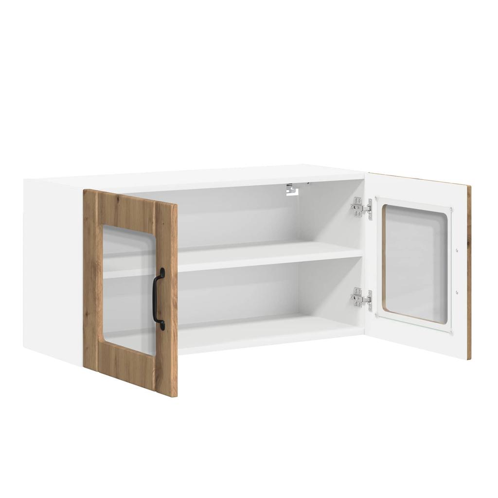 Wall Mounted Glass Cabinet LUCCA Artisan Oak 80 x 31 x 40 cm