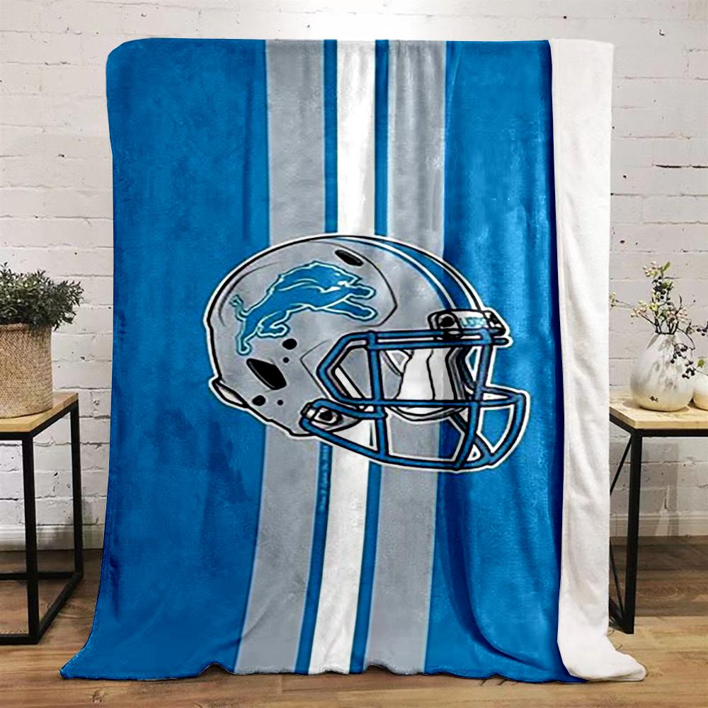 Detroit Lions Football Helmet Design Blanket Flannel blanket for bedroom, living room, sofa, and nap sofas.
