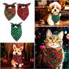 Costume Accessories Snowflakes Pet Scarf Buffalo Plaid Christmas Dog Bandanas Dog Triangle Bandana