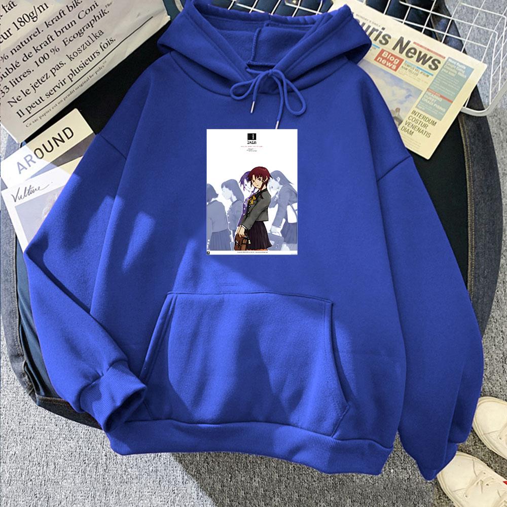 Lain Serial Experiments японская аниме-печатная толстовка с капюшоном мультяшный принт ретро-толстовка поп-милая одежда пуловеры