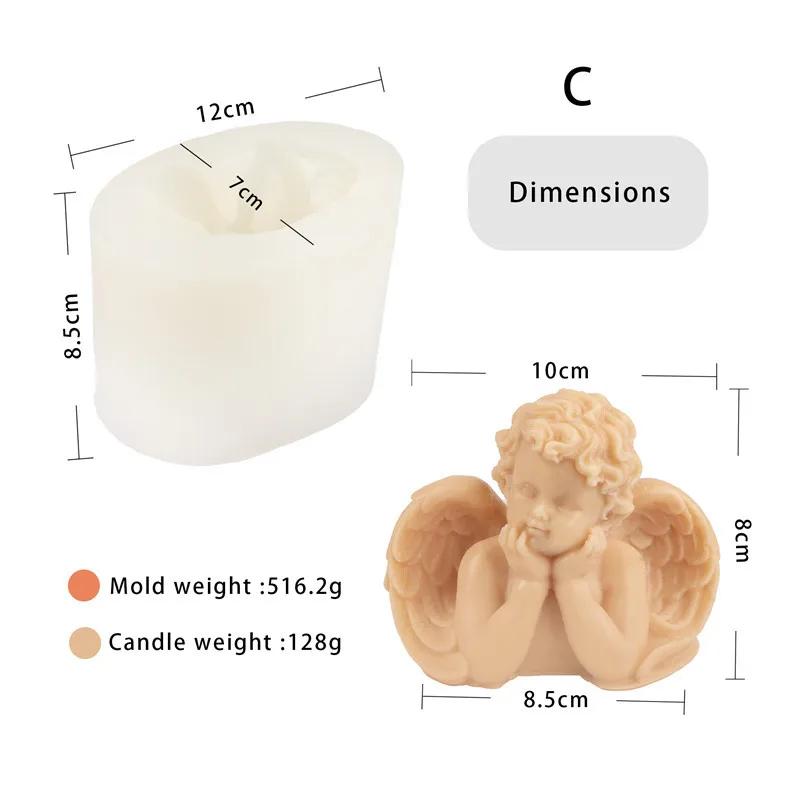 3D Ангел ароматизированная свеча силиконовая форма 3 стиля DIY торт шоколад глина принадлежности мыло ручной работы смола форма