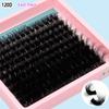 Black Tufted Eyelashes, 10 Rows , CC/D/DD Hot-melt Mink Eyelashes, with Long Eyes.