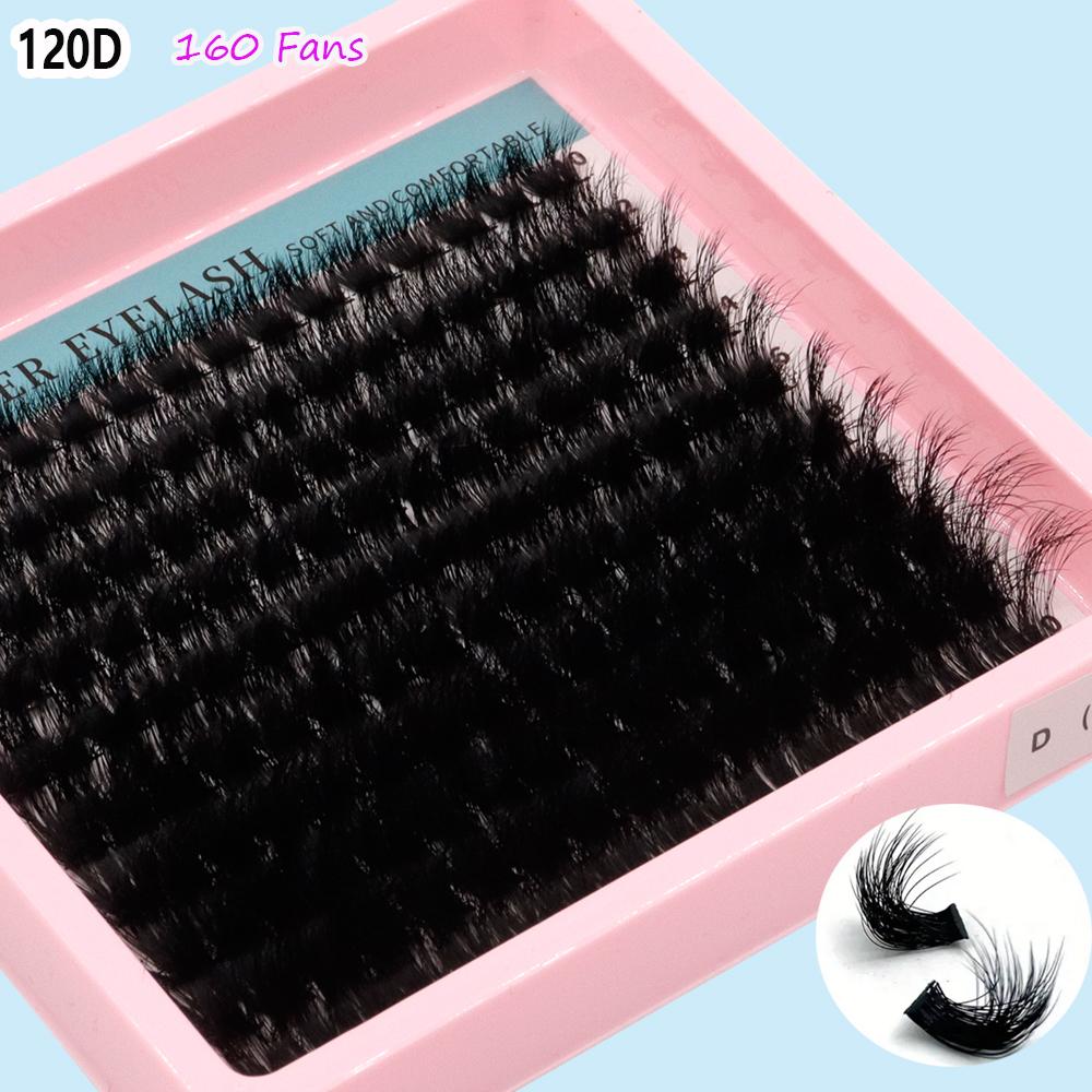 Black Tufted Eyelashes, 10 Rows , CC/D/DD Hot-melt Mink Eyelashes, with Long Eyes.