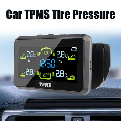 Предупреждение о температуре Экономия топлива Солнечный TPMS Монитор давления в шинах автомобиля Система контроля давления в шинах с 4 внешними датчиками T14-1