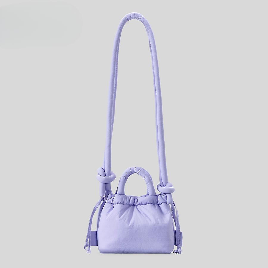 Нейлоновая сумка через плечо, женская мягкая легкая плиссированная сумка-рюкзак с завязкой на ремне, маленькая сумочка