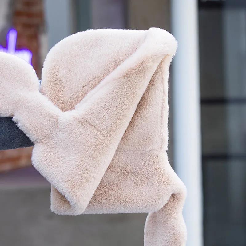 Зимний ветрозащитный утолщенный теплый шарф с защитой головы и ушей. Универсальный велосипедный морозостойкий шарф с капюшоном.