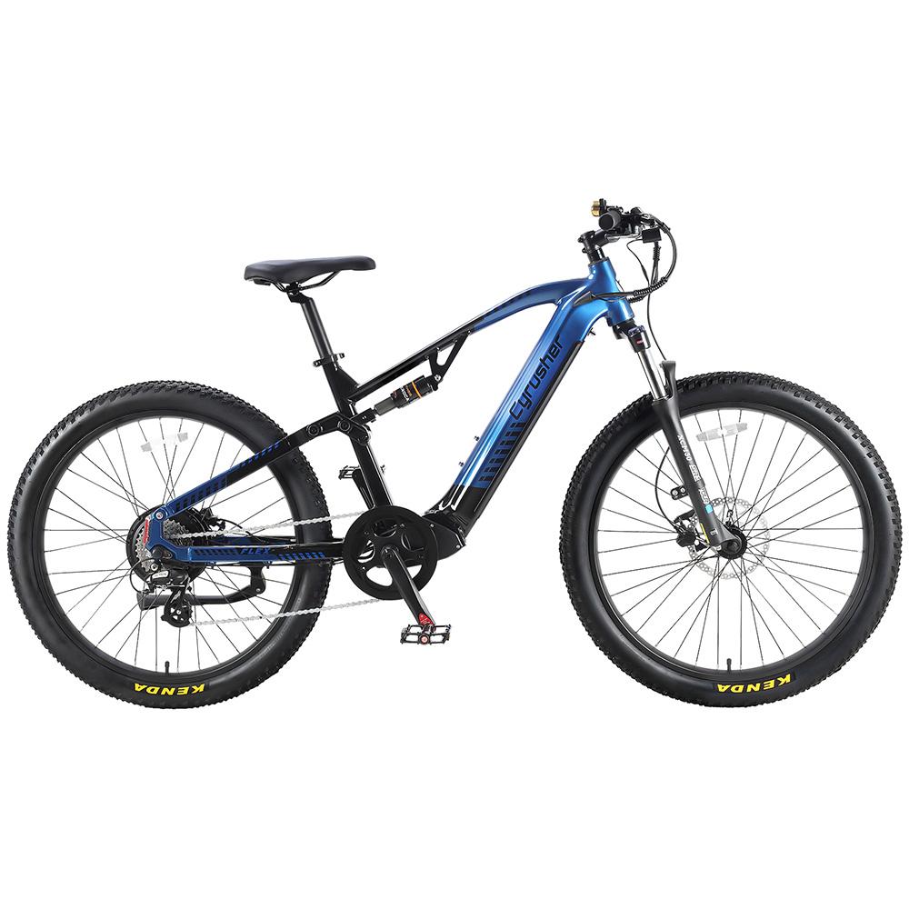 Cyrusher Flex Full Suspension Electric Bike, 48V 15Ah LG Battery,Shimano 8-Speed
