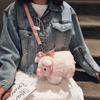 Cute Pig Plush Crossbody Bag For Girls With Soft Material And Inner Zipper Pocket