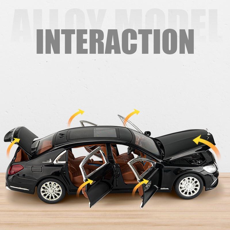 1/24 BENZ E300L E-Class Starlight Headliner Alloy Модель автомобиля из литого металла Игрушечные машинки Звук Свет Коллекция для детей Подарки