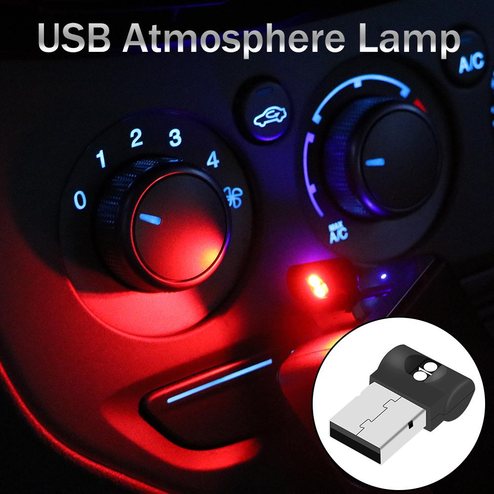 Мини USB Автомобильный Свет для Ног Светодиодный Атмосферный Свет Аварийное Освещение ПК Авто Салон Plug And Play