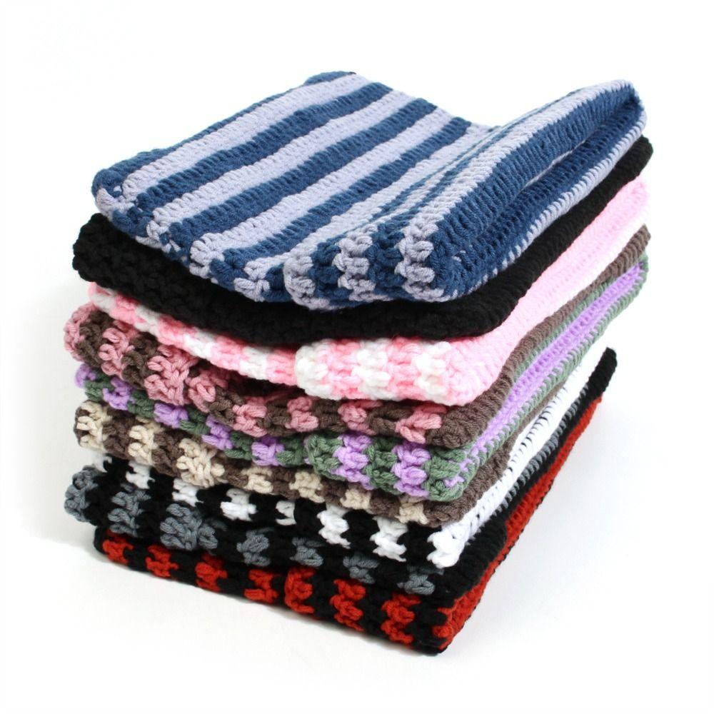 Y2K Harajuku Ins Little Devil Striped Hat Keep Warm Skullies Cap Casual Knitted Wool Cap  Women