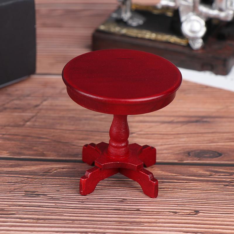 1/12 кукольный домик сад/комната декор деревянный миниатюрный круглый журнальный столик детские игрушки