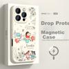 XP iPhone 15 Pro Full-Coverage Lens Case iPhone 15 Pro Magnetic Liquid Soft Silicone Crayon Shin-chan Case - Antique White Shin-chan Spring Outing