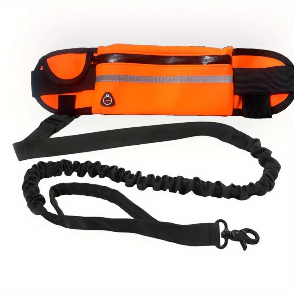 Спортивная поясная сумка Поводок для выгула собак на открытом воздухе Светоотражающий телескопический поводок для выгула собак Взрывобезопасный поводок для бега для собак Товары для животных