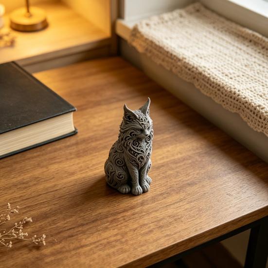Витрина Фигурка Кошки 3D Печатные Орнаменты Мейн Кун для Декора Стола