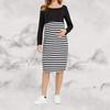 Women's Spring and Autumn Nursable Comfortable Maternity Round Neck Long Sleeve Comfortable Dresses