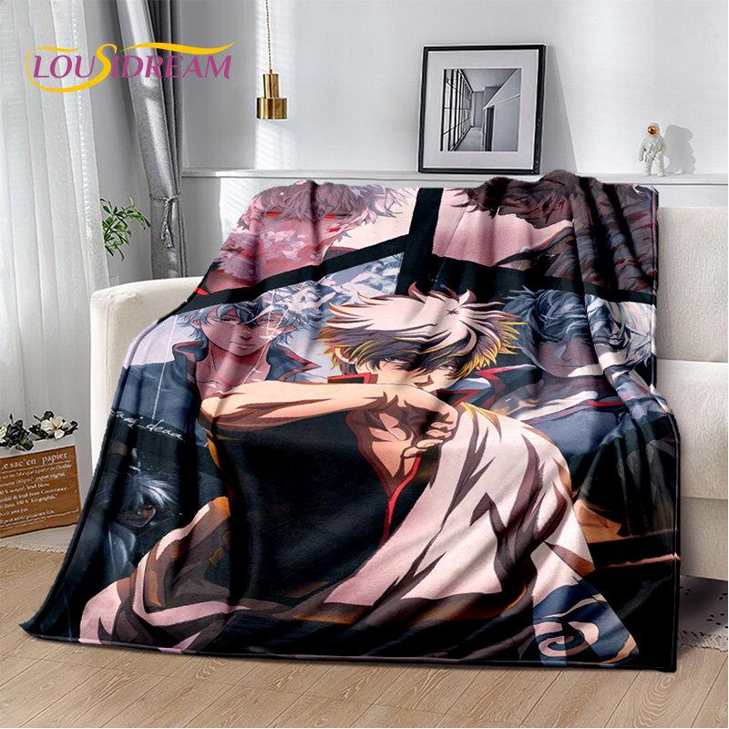 Anime Gintoki Kagura Gintama Soft Plush Blanket,Flannel Blanket Throw Blanket for Living Room Bedroom Bed Sofa Picnic Cover Kids