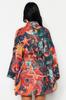 Women's Fashion New Kimono&Kaftan Floral Pattern Belted Mini Woven KimonoKaftan