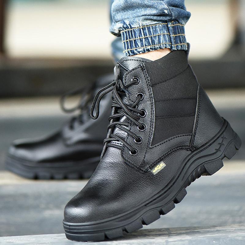 Fashion Men Safety Shoes Leather Boots Puncture-Proof Work Boots Steel Toe Shoes Safety Industrial Shoes Winter Boots Indestructible