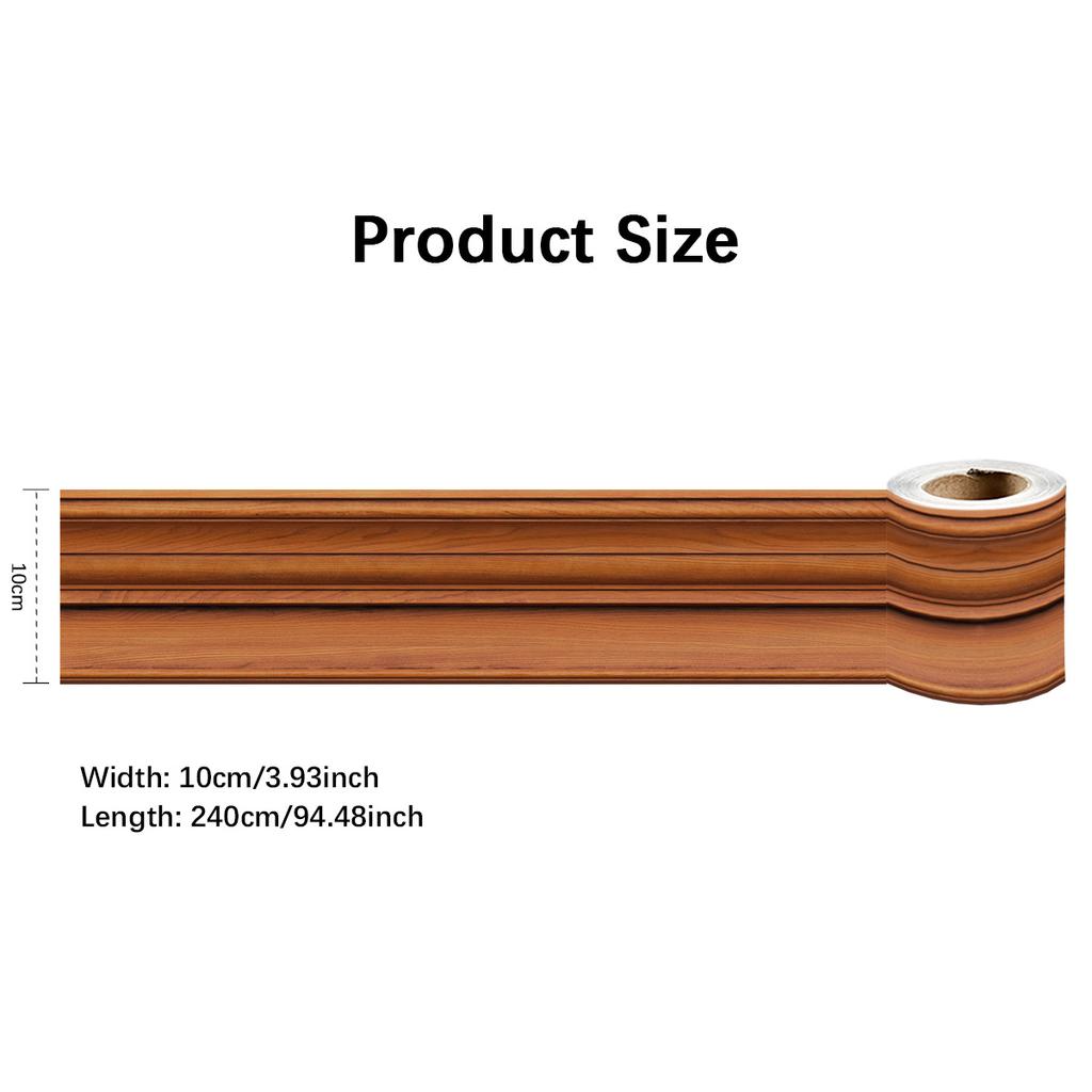 240cm Length Luxury Skirting Corner Wall Sticker Bathroom Office Glass Waist Line Home Decor Waterproof Floor Waveguide Art Wallpaper