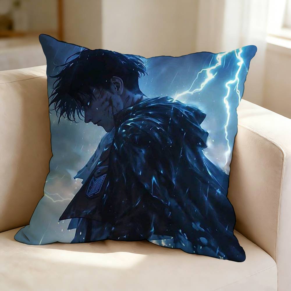 Anime AAttack on Titan LLevi Ackerman Square DoubleSided printed Pillow Case Bedroom Bedside Pillow Sofa Cushion Cover