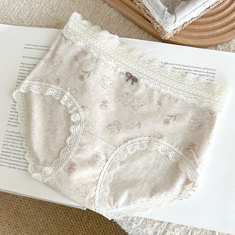 Женские кружевные трусы-слипы класса 10a с бактериостатическим эффектом для весны и осени