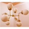 Mid Century Style Bistro Globe Shade Light Brass Sputnik Decorative Chandelier