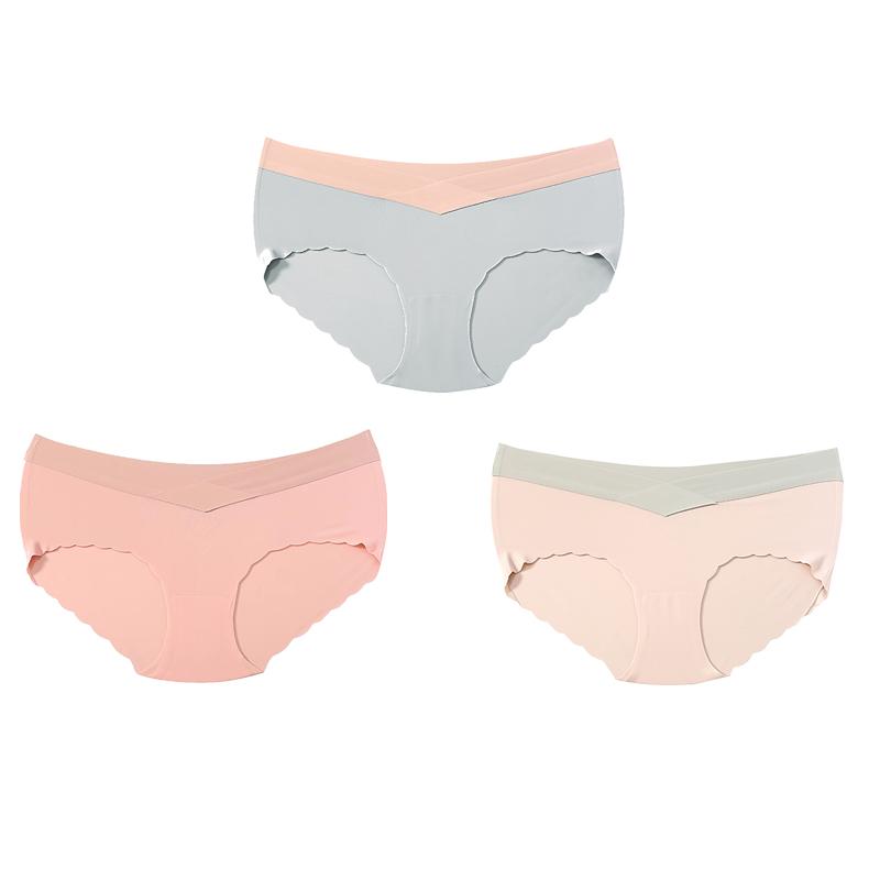 TERMEZY 3Pcs/lot Seamless Panties Ice Silk Female Comfort Underwear Women Low-Waist Briefs Large Size Maternity Panty Sexy Lingerie