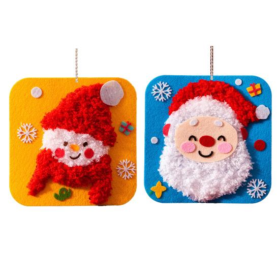 DIY Christmas Embroidery Kit for Beginners Cute Santa/Stocking/Gingerbread Sewing Projects Xmas Needlepoint Kit for Kids Adults
