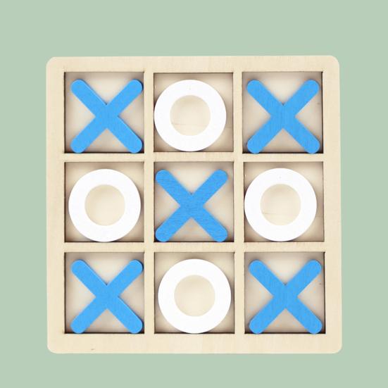 Wooden XO Board Game Two-Player Battle Toddlers Logical Thinking Training Kids Early Educational Desktop Toy Birthday Gift
