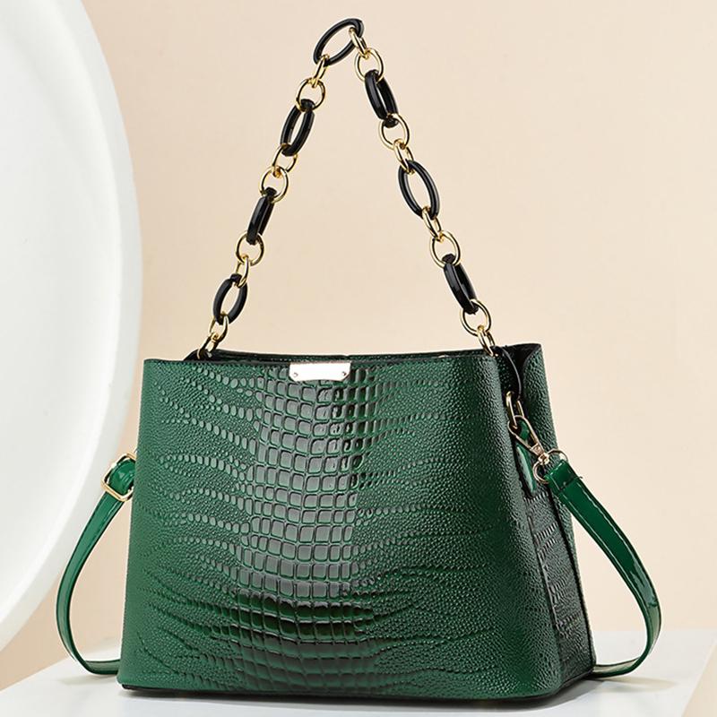 Yogodlns Женская большая сумка Дизайнерские роскошные сумки Крокодиловый узор Ведро Простая женская сумка через плечо