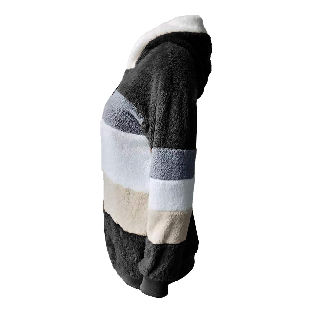 Женская зимняя верхняя одежда с капюшоном, свободная куртка с длинными рукавами, плюшевое пальто на молнии